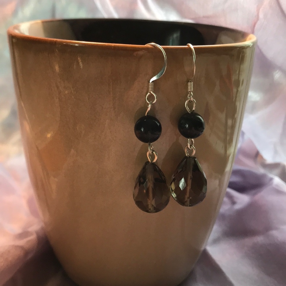 Brown dangle earrings